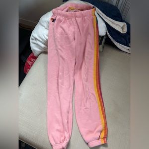 Aviator Nation kids Small sweatpants 5 stripe